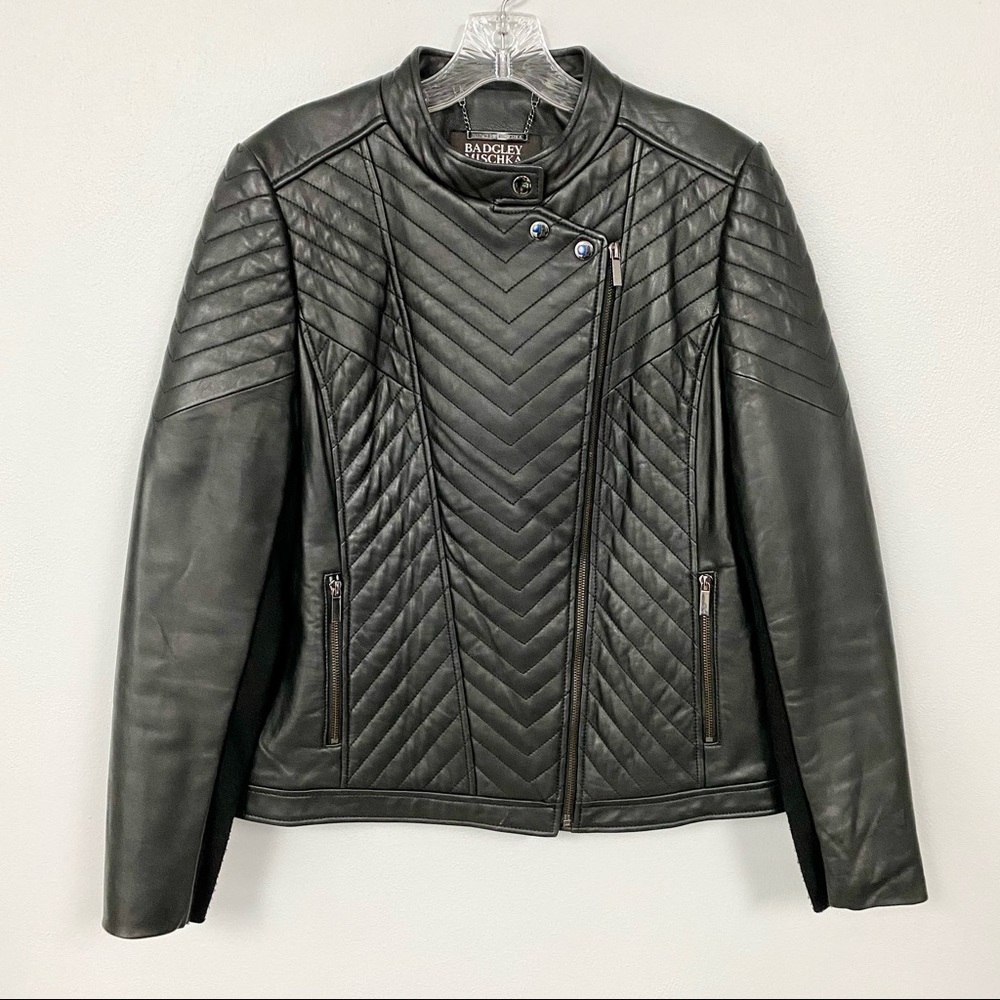 BADGLEY MISCHKA 🏍 Leather Moto Jacket - Size L